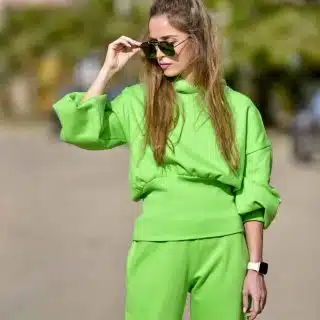 Apple Green Ribbed Waist tracksuit