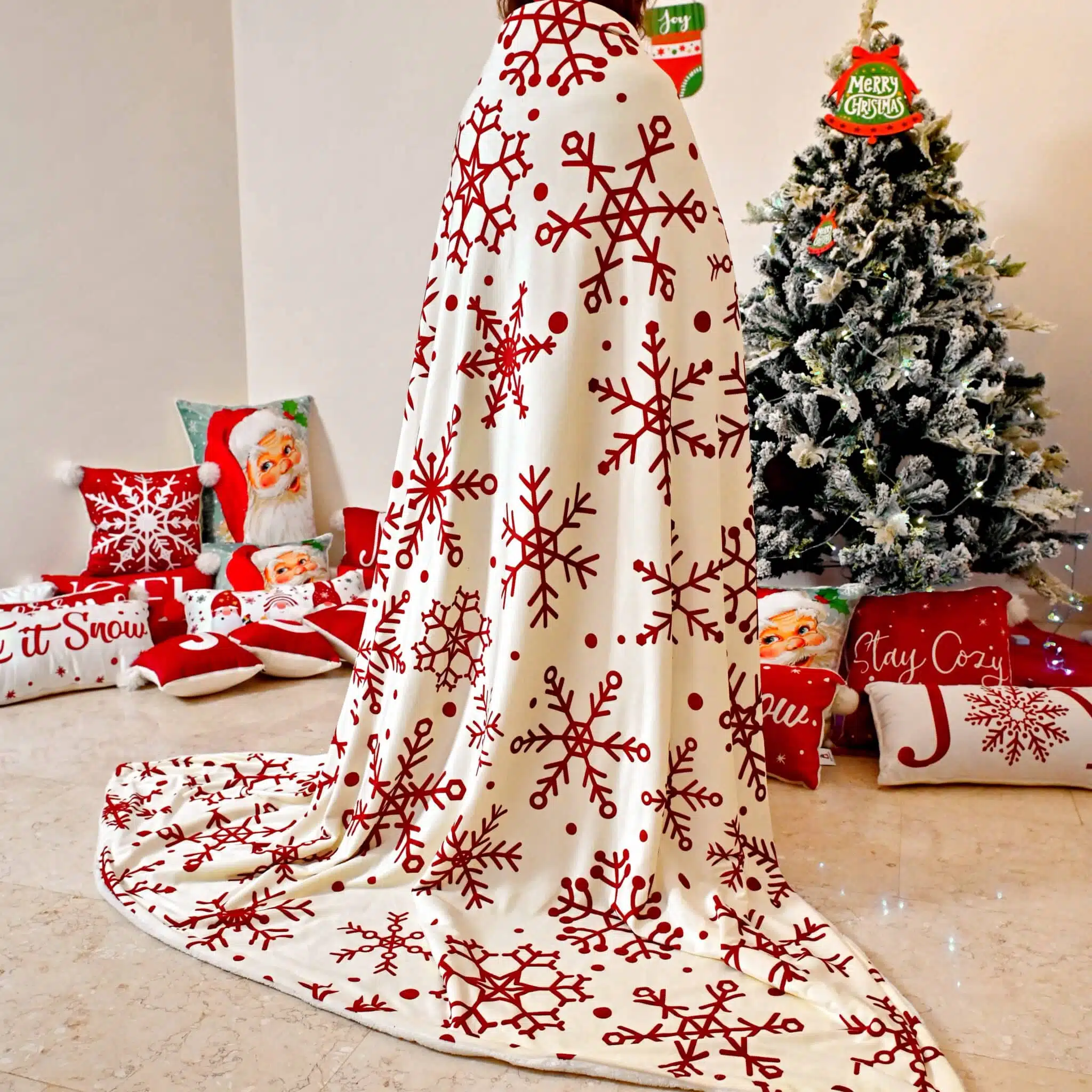 Throw Blanket Snow Flake White 3 MAS 0268 scaled