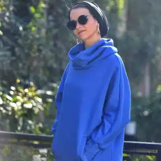 Blue Cozy high collar sweatshirt