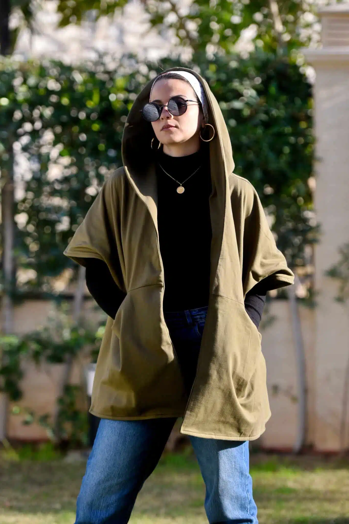 Khaki Hooded Cape 3 MAS 8485 scaled