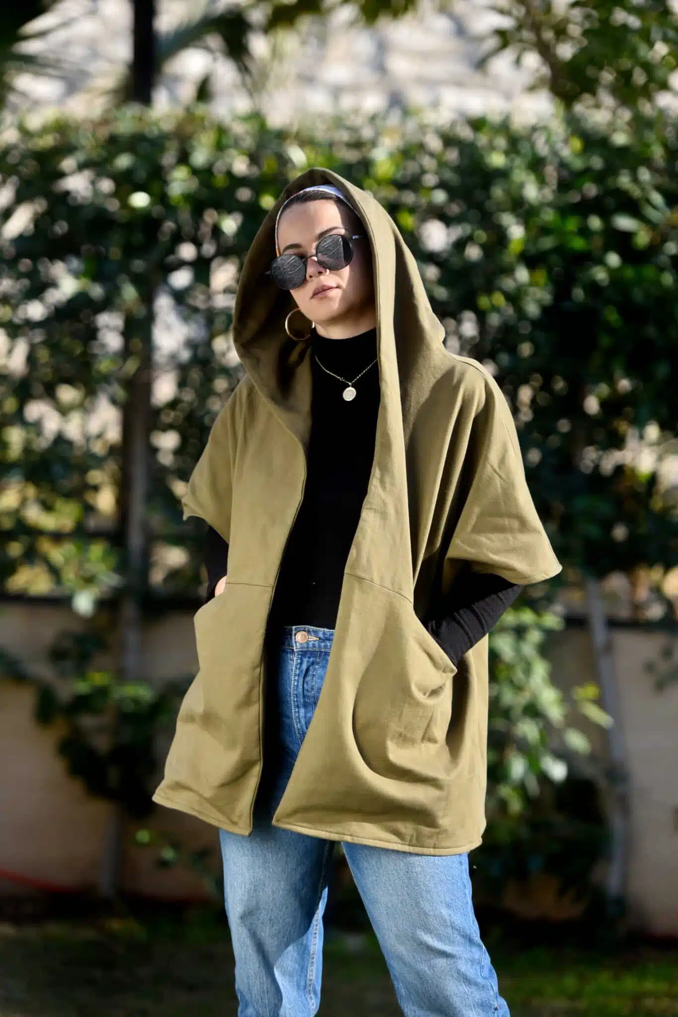 Khaki Hooded Cape 2 MAS 8493 scaled