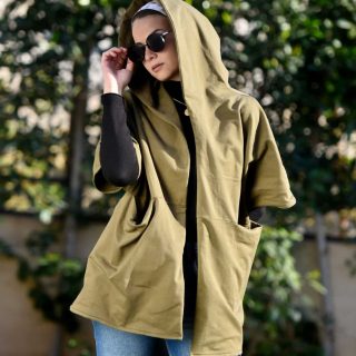 Khaki Hooded Cape
