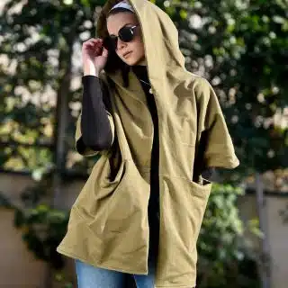 Khaki Hooded Cape