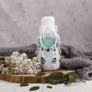 "To Mum with Love" Carved Candle