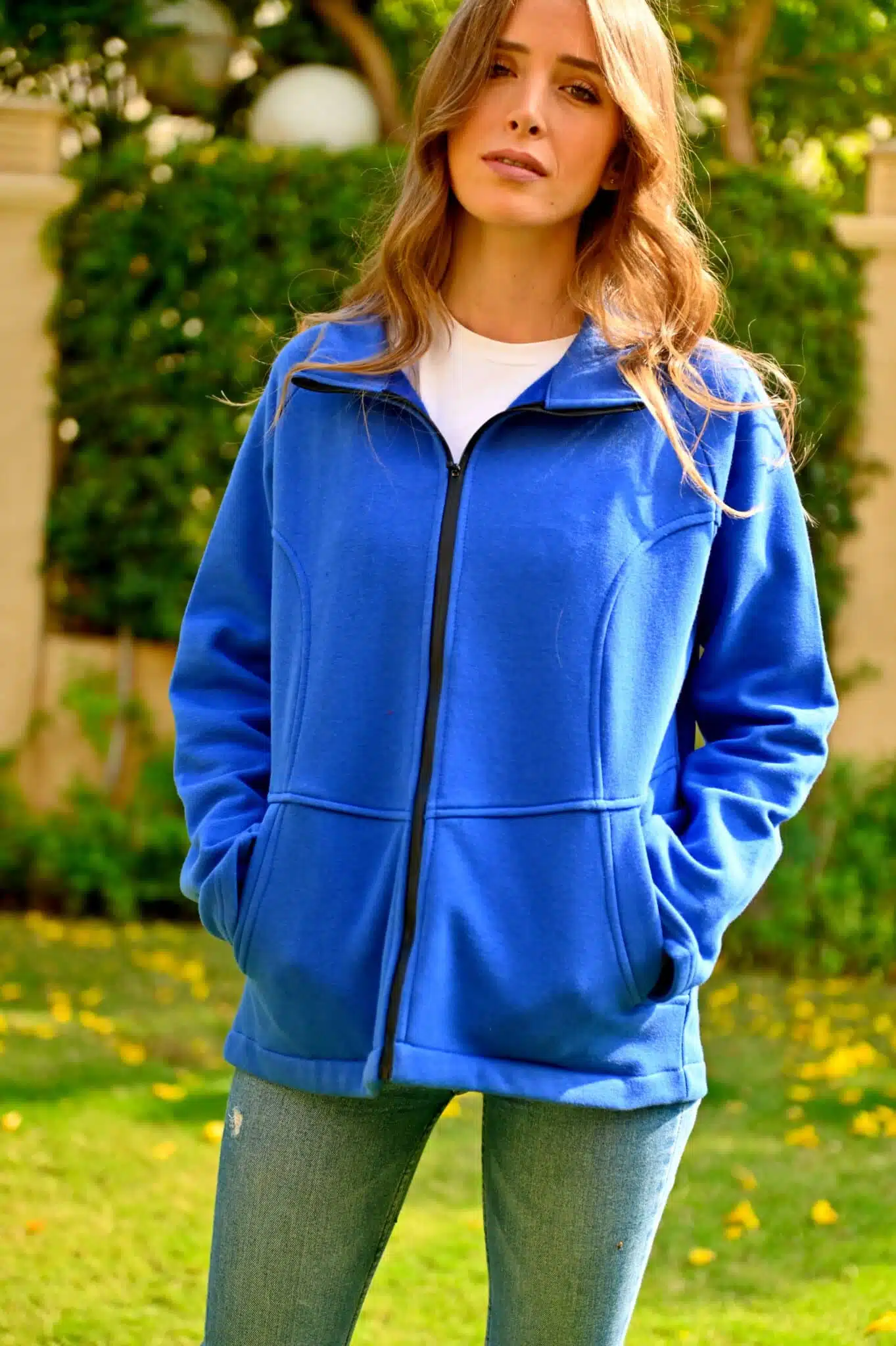 Royal blye leather zip jacket 1 Royal blye leather zip jacket