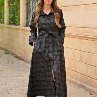 Grey Plaid Dress