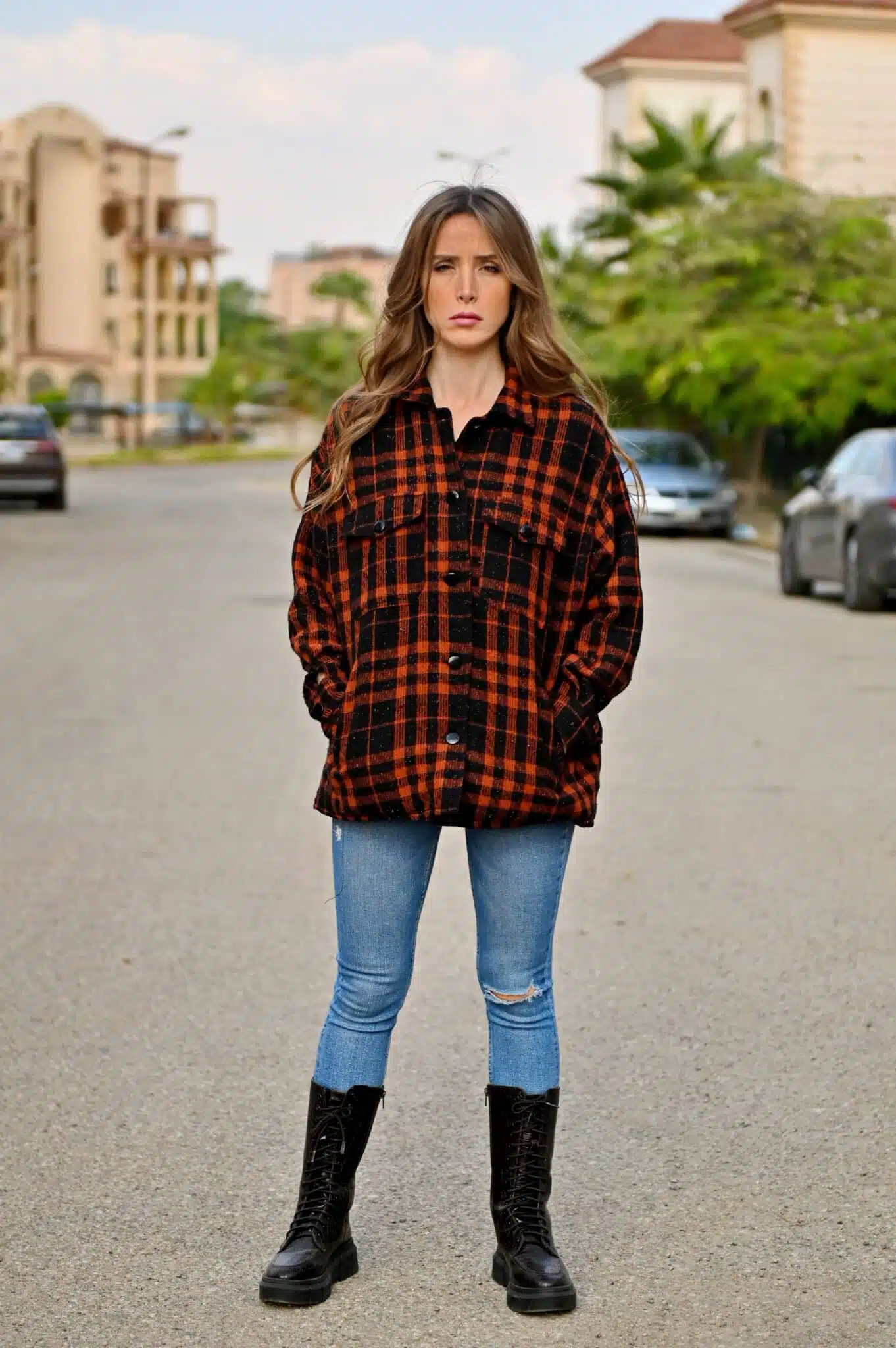 Dark Orange Black Plaid Sh-acket 1 Dark Orange Black Plaid Sh-acket