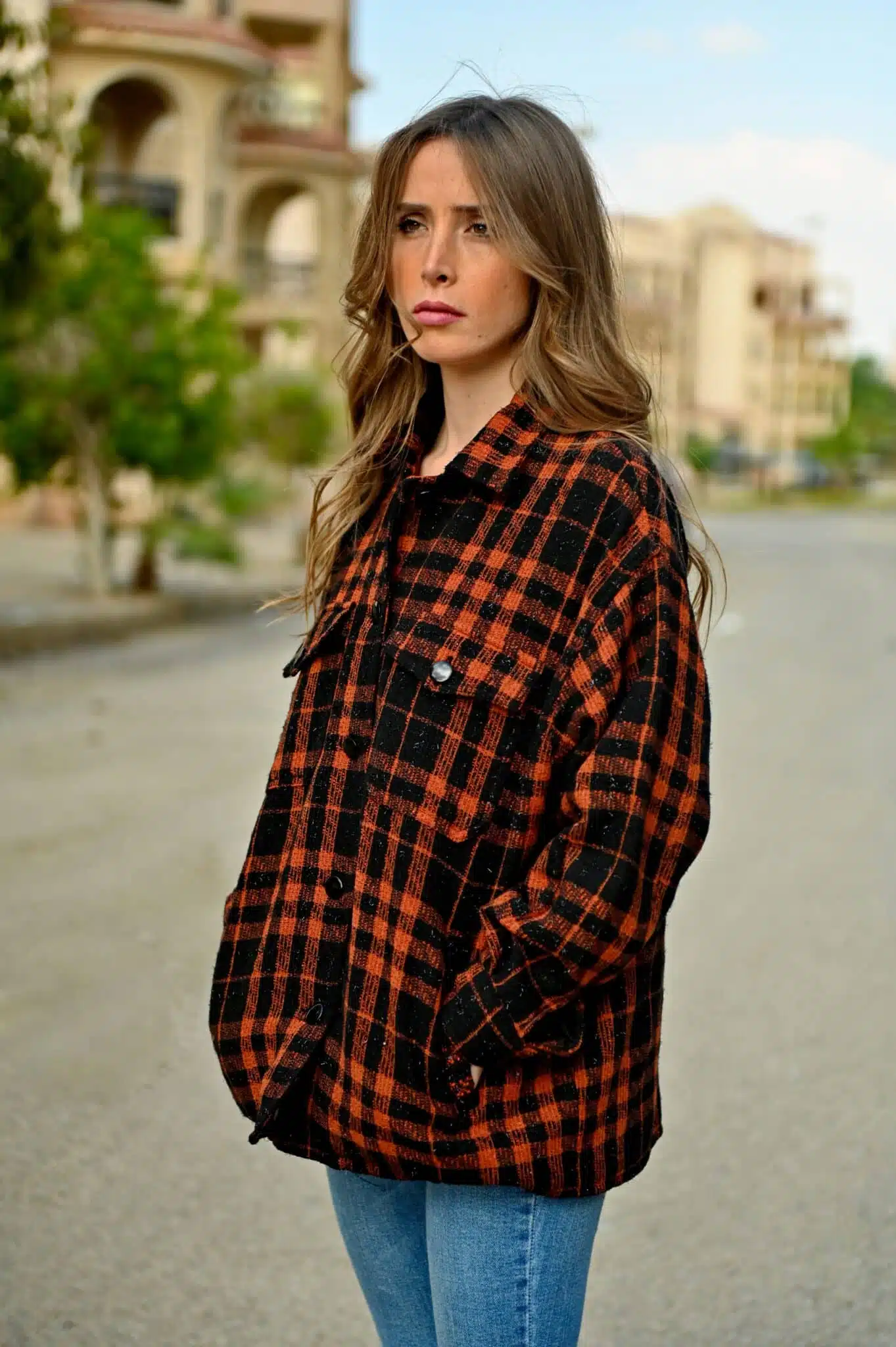 Dark Orange Black Plaid Sh-acket 2 MS Azeez W22 Out 0143 1 scaled