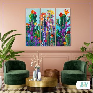 Blooming cactus set