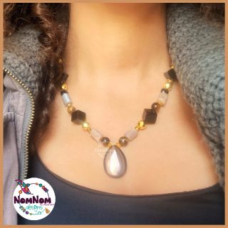 Energy Healing Gold plated statement necklace for protection & letting go