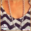 Long Chain matte silver plated Necklace