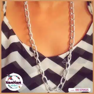 Long Chain matte silver plated Necklace