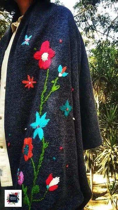 Blue Bohemian Shawl 3 Navy2