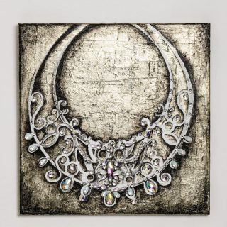Crystal embellished necklace painting.