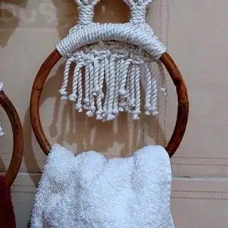 Face Towel Macrame holder - Owl shape