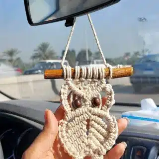 Macrame Car Hanger - Owl Shape
