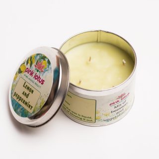 lemon & mint scented candle