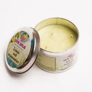lemon & mint scented candle