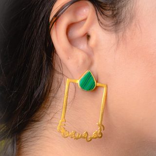 Handmade copper earring plated with gold 18k