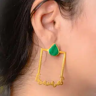 Handmade copper earring plated with gold 18k