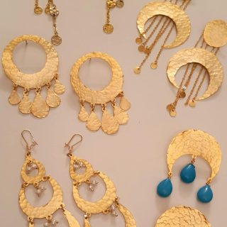 Copper earring plated with gold 18k