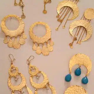 Copper earring plated with gold 18k