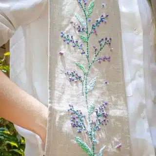 Lavender Beige Pure Linen Scarf