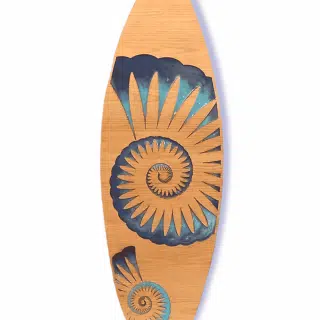 Tableau #2 seashells shape in a surfboard form