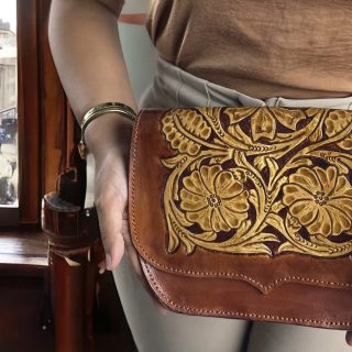 Genuine leather flory crossbody bag