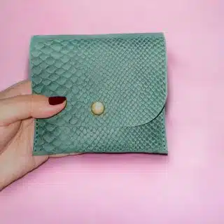Genuine leather green snake pattern wallet