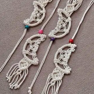 Ramadan Macrame Helal Car Hanger - عليقة عربية هلال رمضان من المكرمية