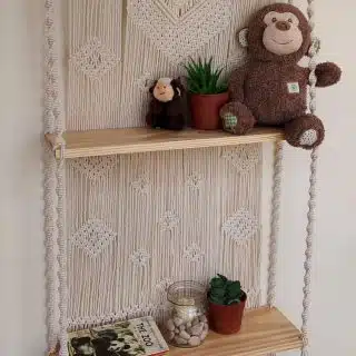 وحدة رفين من المكرمية - 2 shelves Macrame