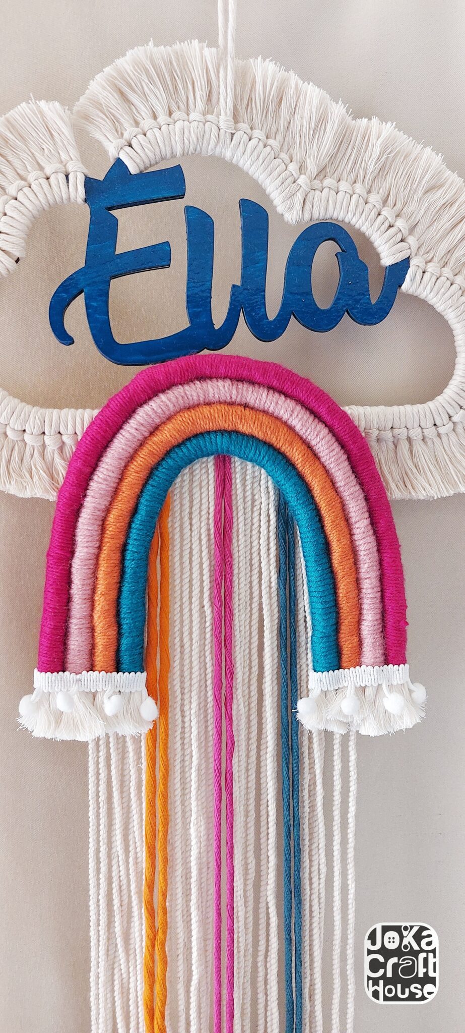 Rainbow & Cloud wall hanging (with name) 2 Photo 1662538738996 01 scaled