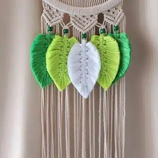 Macrame Feathers Wall Hanging - معلقة ورق الشجر من المكرمية - Color 2