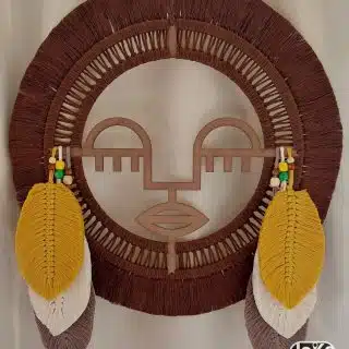 African face Macrame wall hanging