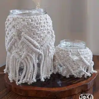 Valentine Macrame 2 candles Set