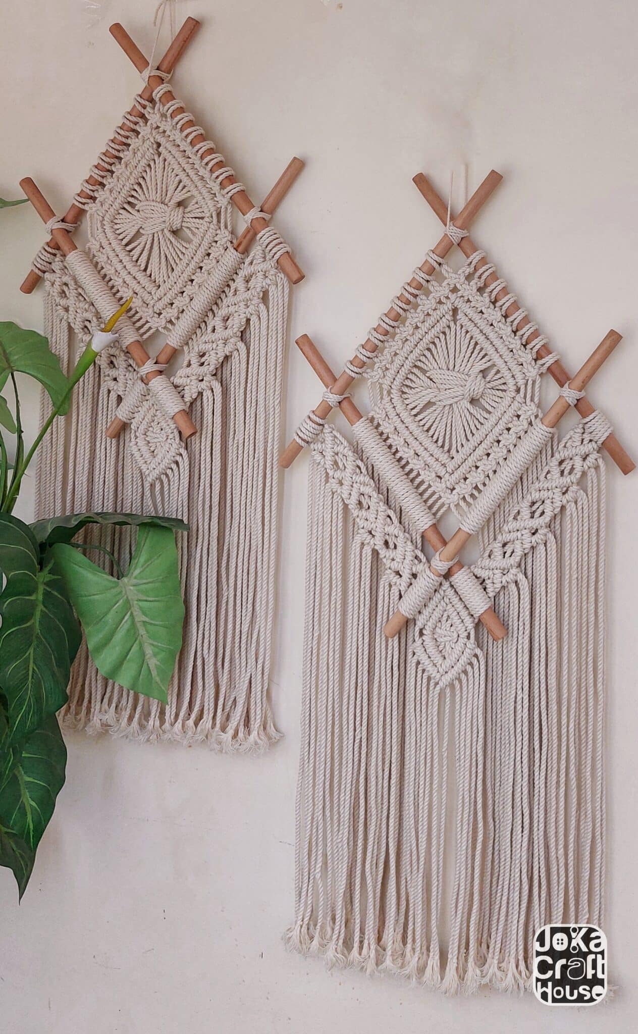 Diamond Macrame wall hanging 1 Diamond Macrame wall hanging