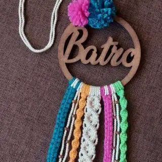 Macrame colorful Car Hanger (with name)