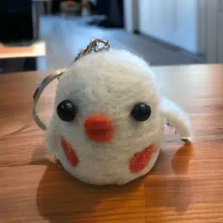 Felted Chich Keychain