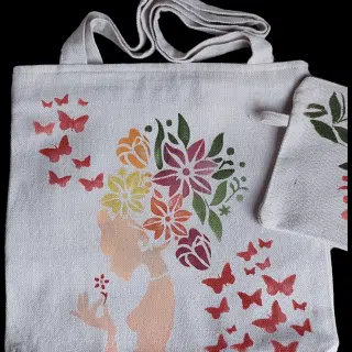Handpainted toty bag