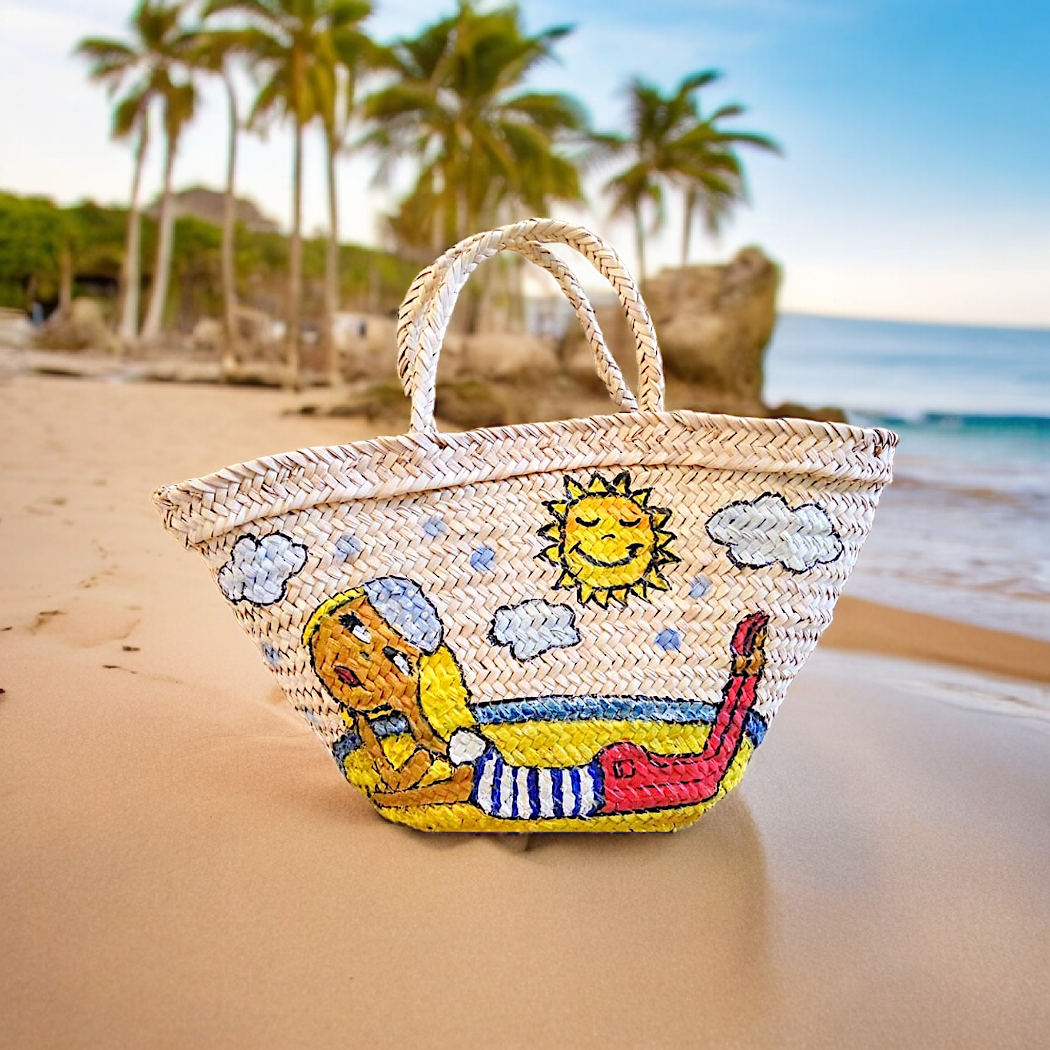 Handpainted beach bag 1 Handpainted beach bag
