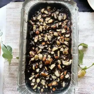 Lazy Cake topped with nuts