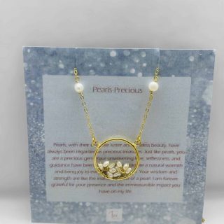 Pearl Precious Gold Platted Silver Necklace