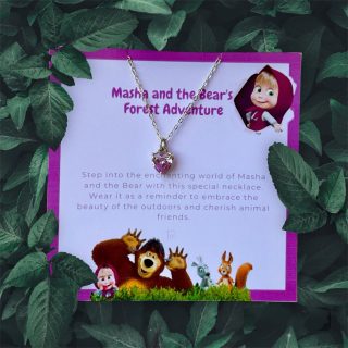 Masha & the Bear Themed Silver Necklace