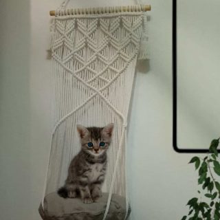 macrame cat hammock