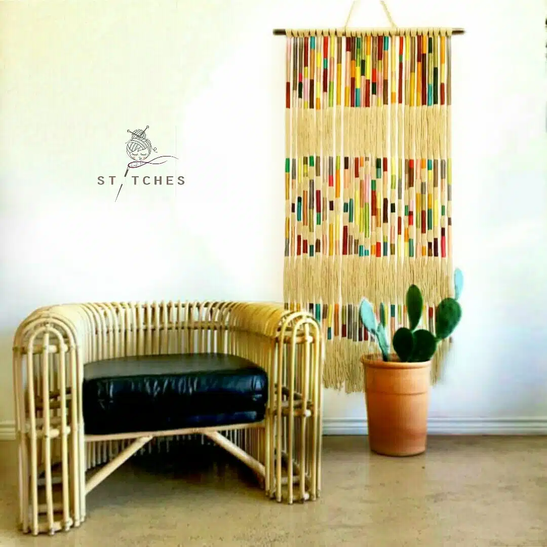 multi-color macrame wall hanging 1 multi-color macrame wall hanging