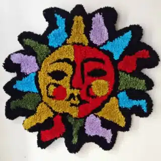 "aesthetic sun" tufted wall hanging