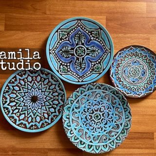 Aqua Romanian Wall Plates