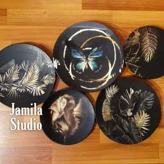 Golden Leaves Wall Plates