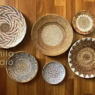 Boho (basket theme) porcelain wall plates